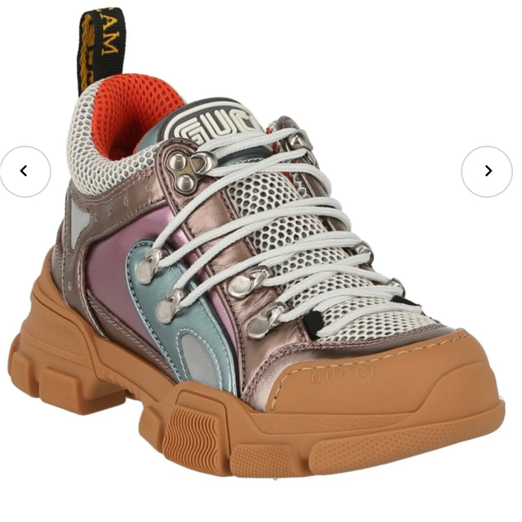 Gucci Flashtrek Metallic Sneakers For Women